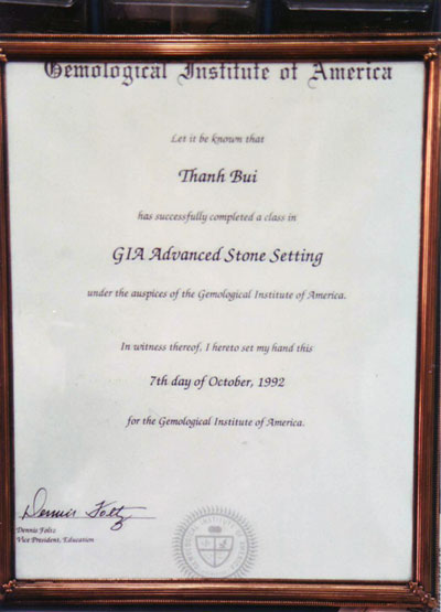 GIA Certification - Gemological Institute of America Inc.